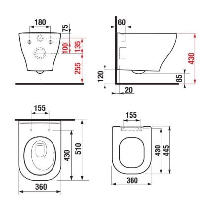 JIKA H8666180000001 - Væghængt toiletskål DEEP i keramik/hvid + SoftClose-toiletsæde DEEP i duroplast/hvid