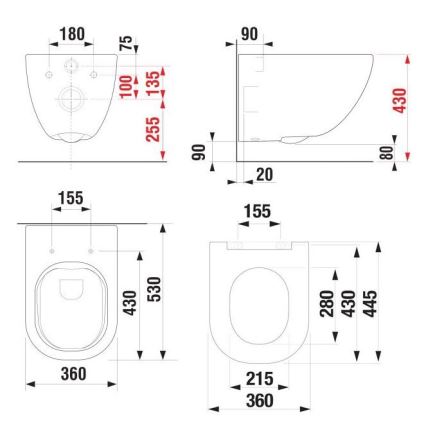JIKA H8667140000001 - Væghængt toilet MIO, keramik/hvid + MIO SoftClose toiletsæde, duroplast/hvid
