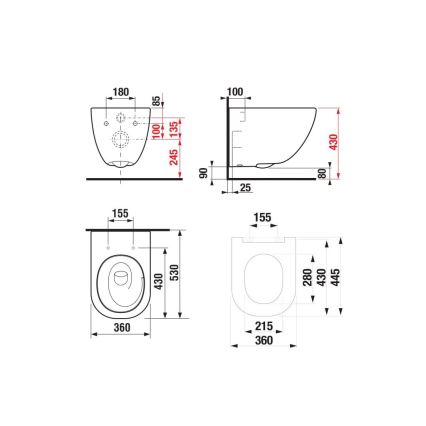 JIKA H8667180000001 - Vægmonteret toilet MIO keramik/hvid + toiletsæde SoftClose MIO duroplast/hvid