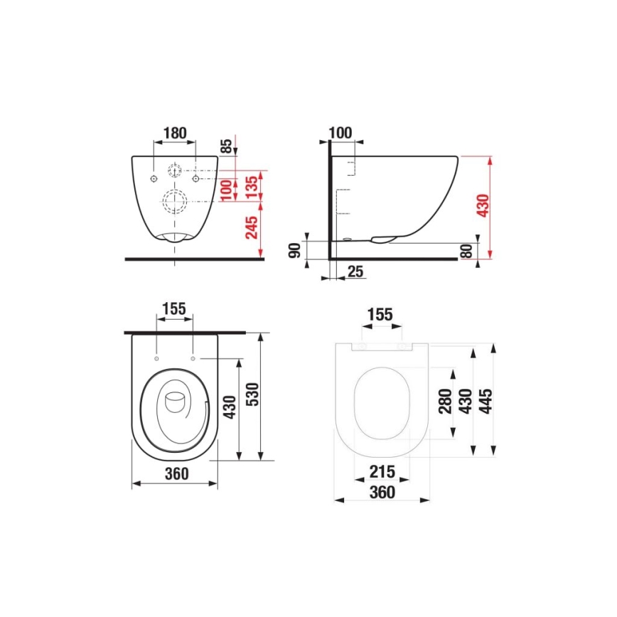 JIKA H8667180000001 - Vægmonteret toilet MIO keramik/hvid + toiletsæde SoftClose MIO duroplast/hvid