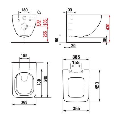 JIKA H8669540000001 - Væghængt toilet PURE keramik/hvid + toiletsæde SoftClose PURE i duroplast/hvid