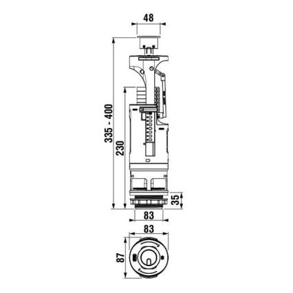 JIKA H8903760000001 - Skylleknap + skylleventil DUAL blank krom