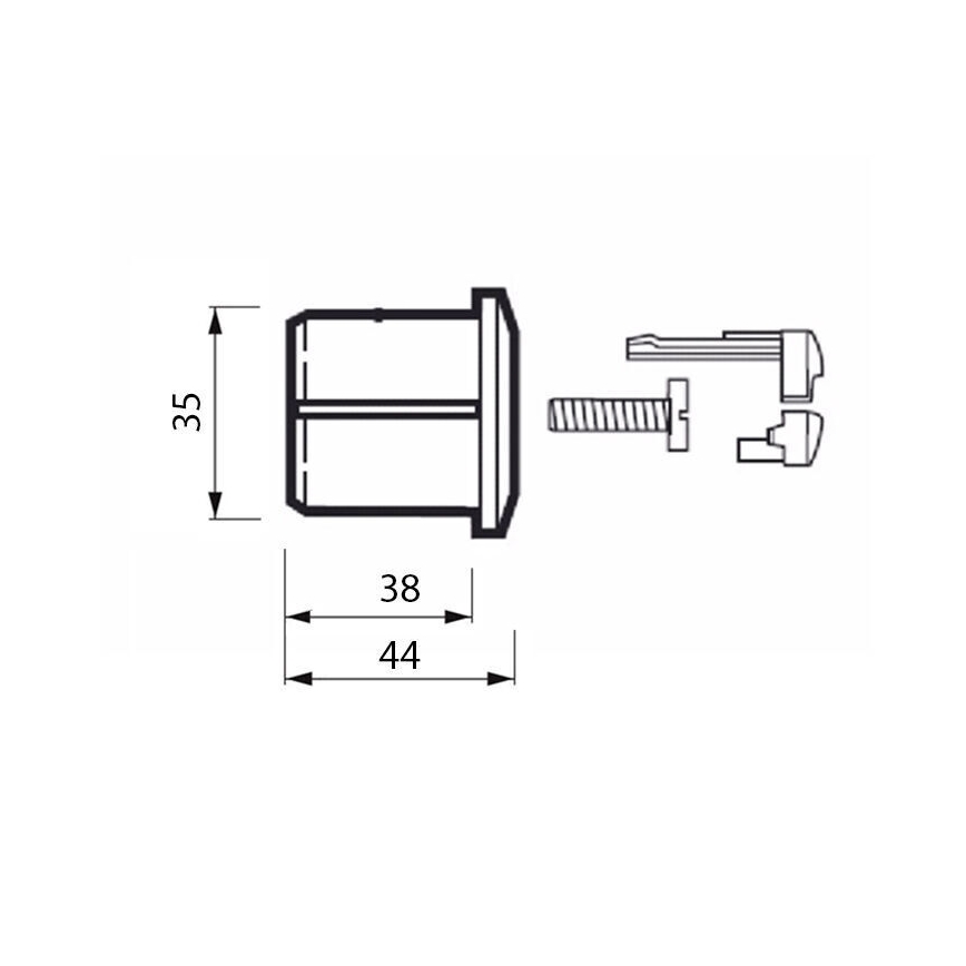 JIKA H8913630000001 - Skylleknap DUAL LYRA/DEEP blank krom