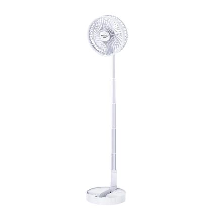 JOHNSON - Genopladelig bordventilator GIRAFFA 5W/3,7V 1200 mAh Ø 20 cm hvid