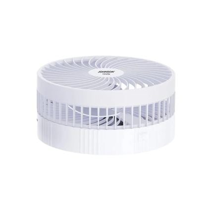 JOHNSON - Genopladelig bordventilator GIRAFFA 5W/3,7V 1200 mAh Ø 20 cm hvid