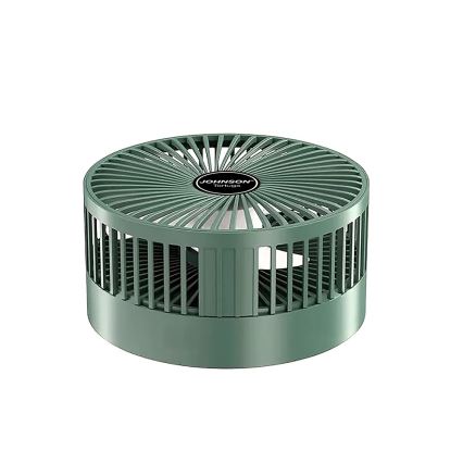 JOHNSON - Genopladelig bordventilator TORTUGA 5W/3,7V 1200 mAh Ø 16,5 cm grøn