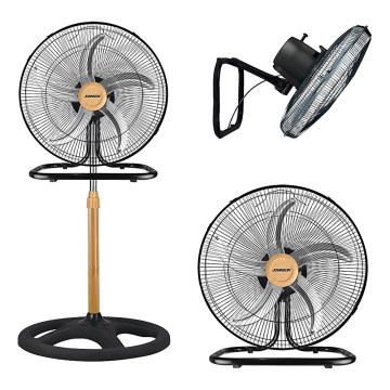 JOHNSON - Gulvventilator 3-i-1 WOOD 80W/230V 130 cm sort/beige