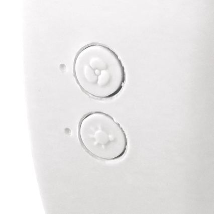JOHNSON - Genopladelig bordventilator med RGB-LED, multifarvet LED/5W/3,7V 1200 mAh, Ø 14 cm, hvid
