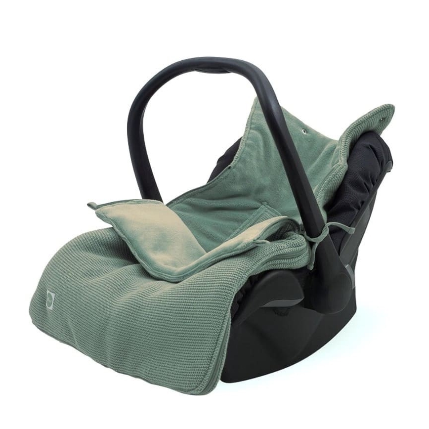 Jollein - Sovepose til bilsæde fleece BASIC KNIT 42x82 cm Ash Green