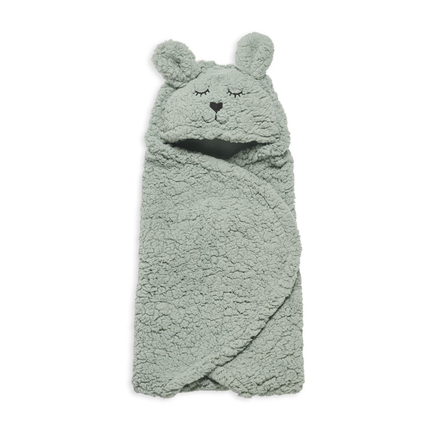 Jollein - Svøbetæppe fleece Bunny 100x105 cm Ash Green