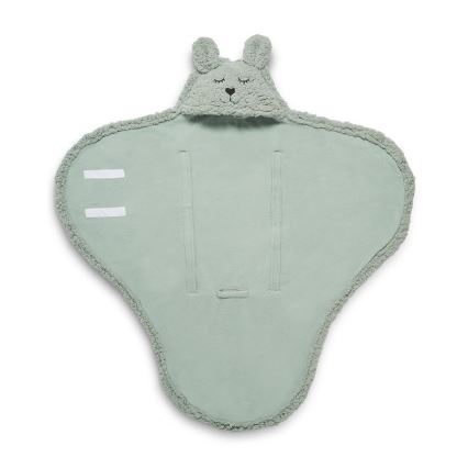 Jollein - Svøbetæppe fleece Bunny 100x105 cm Ash Green