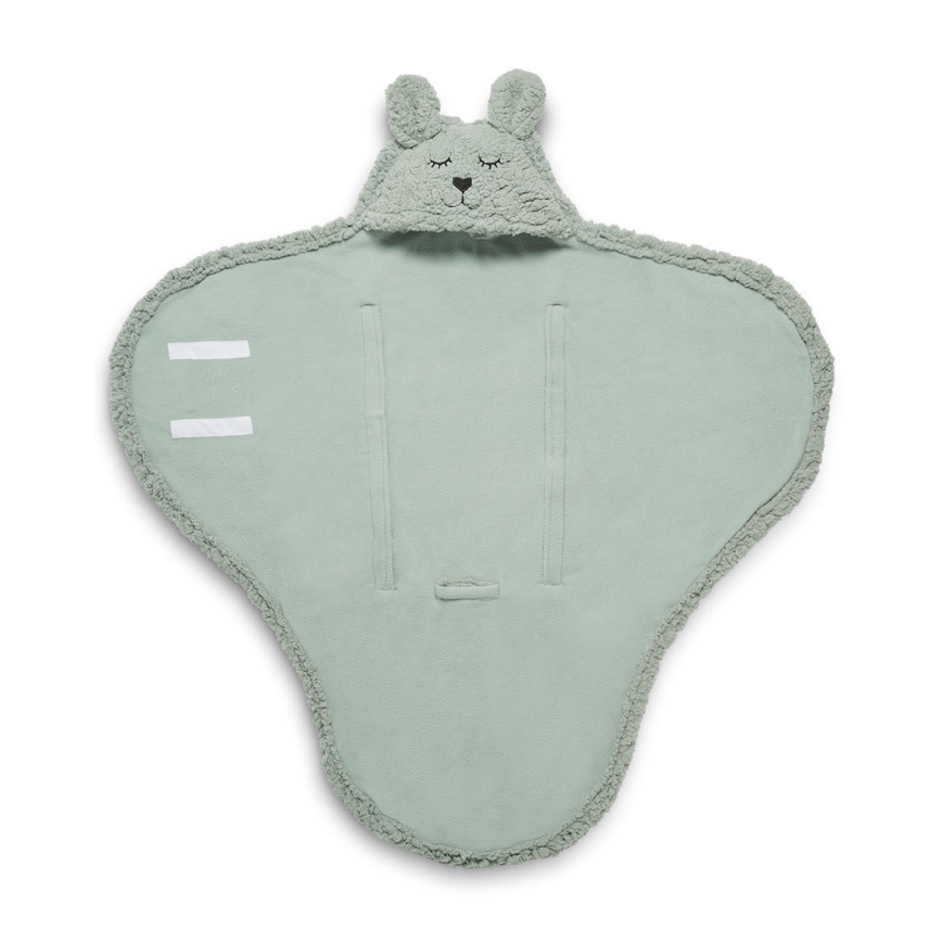 Jollein - Svøbetæppe fleece Bunny 100x105 cm Ash Green