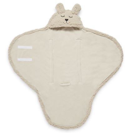 Jollein - Svøbetæppe fleece Bunny 100x105 cm Nougat