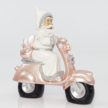 Juledekoration 33 cm Julemand med motorcykel