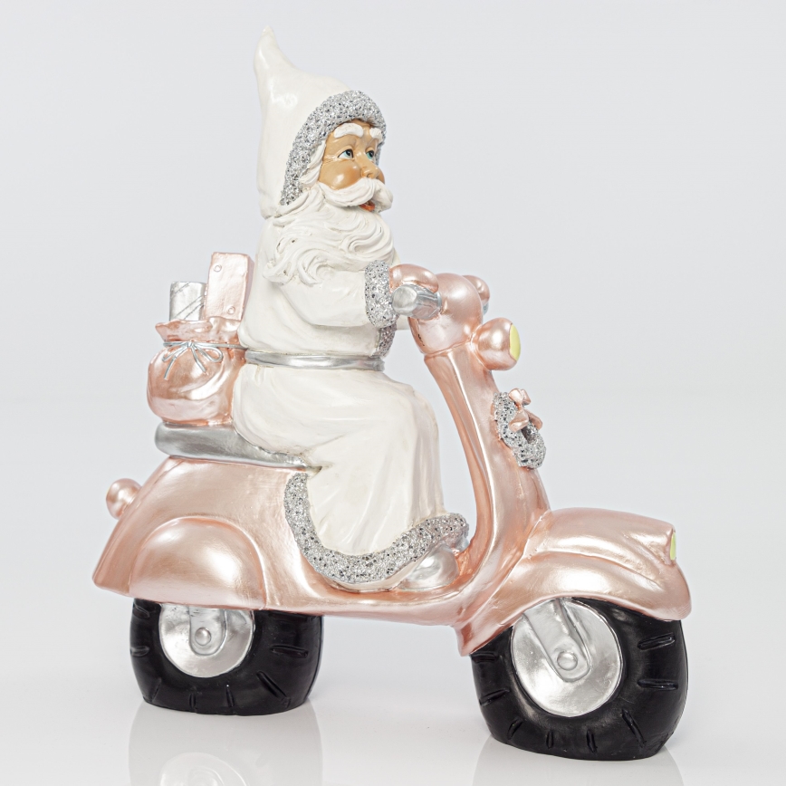 Juledekoration 33 cm Julemand med motorcykel