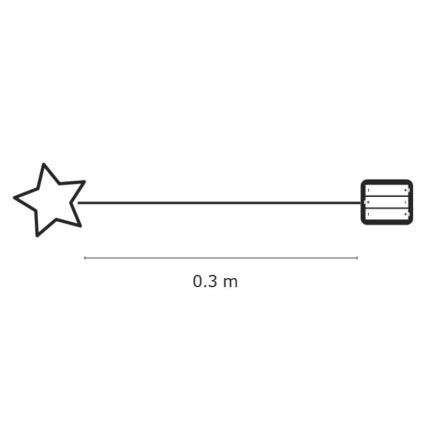 Juledekoration indendørs IP20 STAR 30xLED / 3W / 4,5V