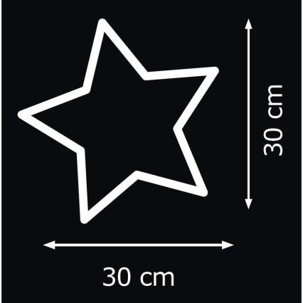 Juledekoration indendørs IP20 STAR 30xLED / 3W / 4,5V