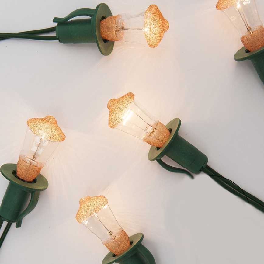 Julelyskæde LANTERN 12xE10/10,7 m varmt hvidt lys - Fremstillet i Europa