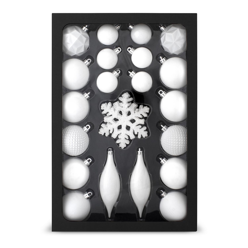 Julepynt 25 stk. hvid