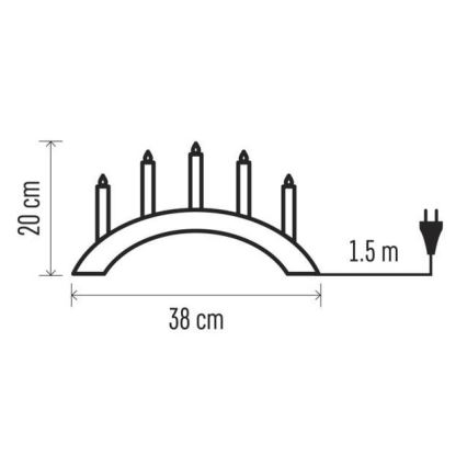 Julestage 5xE10/15W/230V grå