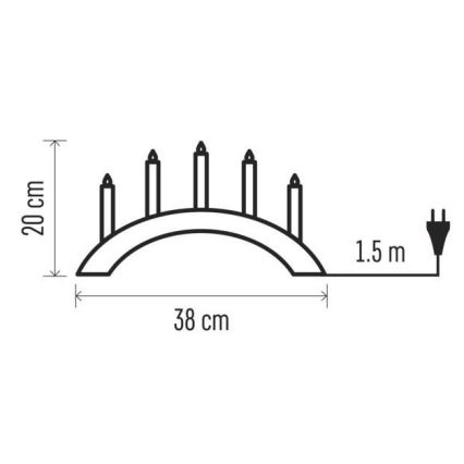 Julestage 5xE10/15W/230V hvid