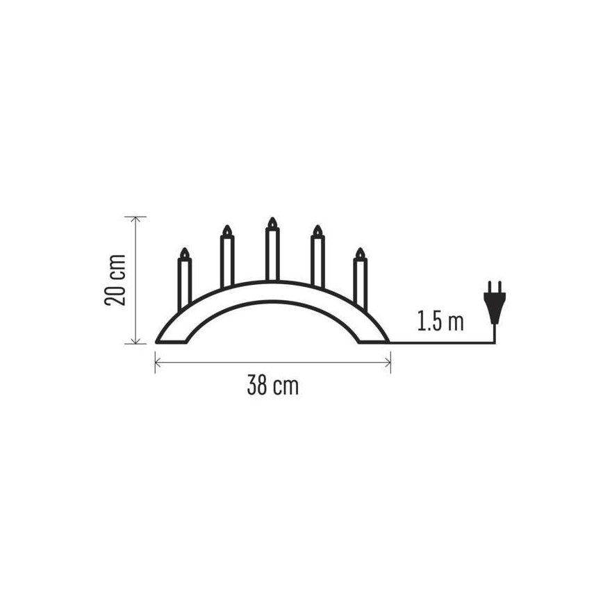 Julestage 5xE10/15W/230V hvid
