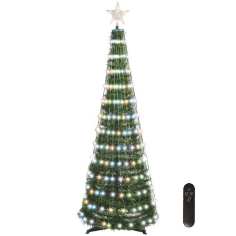 Juletræ LED lyskæde RGB-farver funktioner 1,8 + fjernbetjening | Lampemania