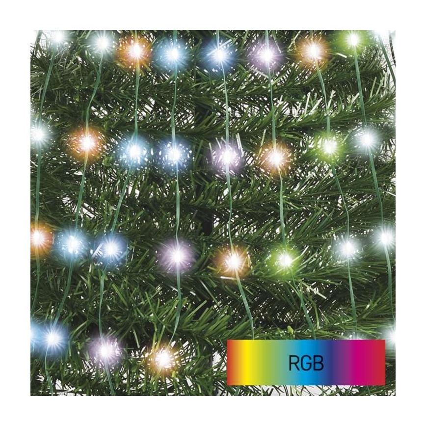 Juletræ med LED lyskæde RGB-farver 234xLED/16 funktioner 1,5 m + fjernbetjening