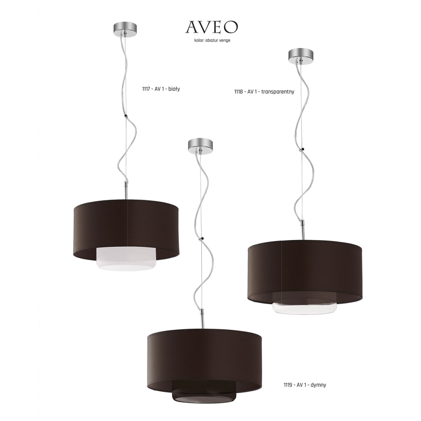 JUPITER 1118-AV1 - Pendel AVEO 1xE27/60W wenge transparent glas