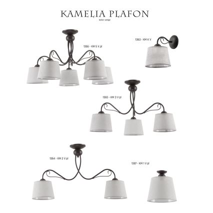 Jupiter 1365 - KM 3 PV - Loftlampe KAMELIA 3xE27/60W/230V