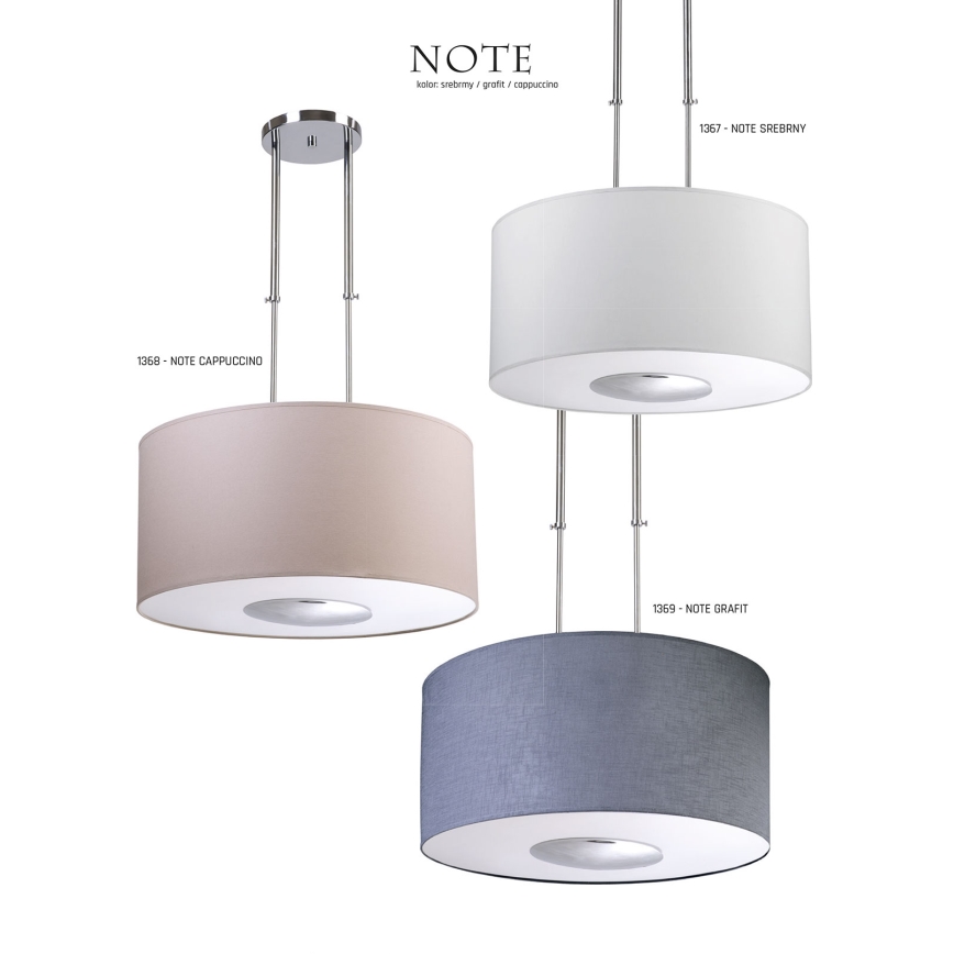 Jupiter 1368 - NOTE CA - Loftlampe på stang NOTE 3xE27/60W/230V