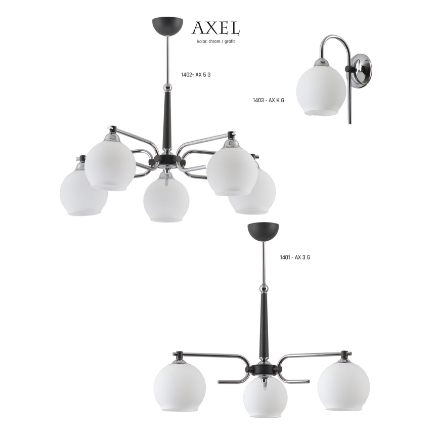 Jupiter 1401 - AX 3 G - Hængende lysekrone AXEL 3xE27/60W/230V