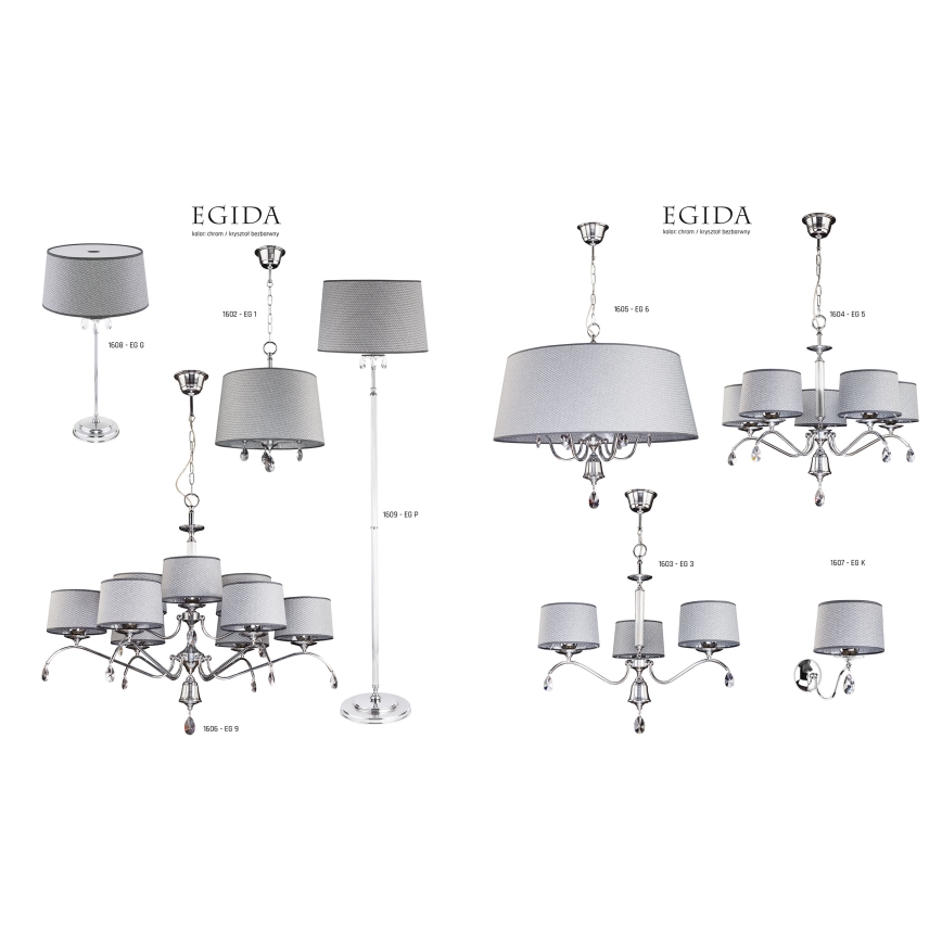 Jupiter 1604 - EG 5 CH - Krystal lysekrone EGIDA 5xE27/60W