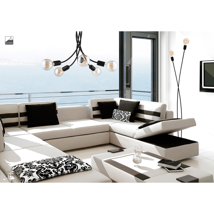 Jupiter 1640 - Lysekrone LUCE 5xE27/60W/230V antik sort
