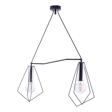 Jupiter 1662 - Pendel KAIR 2xE27/60W/230V sort/skinnende krom
