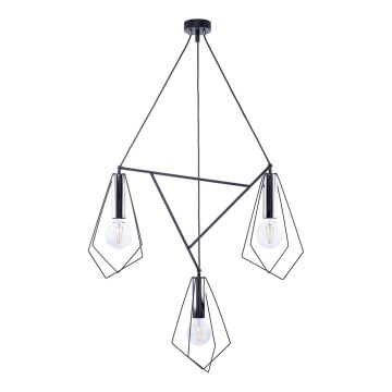 Jupiter 1663 - Pendel KAIR 3xE27/60W/230V sort/skinnende krom