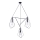 Jupiter 1663 - Pendel KAIR 3xE27/60W/230V sort/skinnende krom