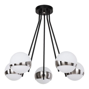 Jupiter 1715 - Pendellampe ELFA 5xE14/40W/230V skinnende krom