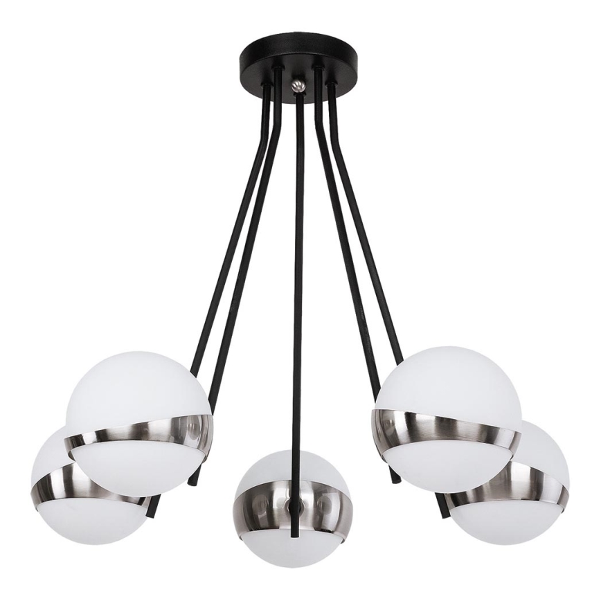 Jupiter 1715 - Pendellampe ELFA 5xE14/40W/230V skinnende krom