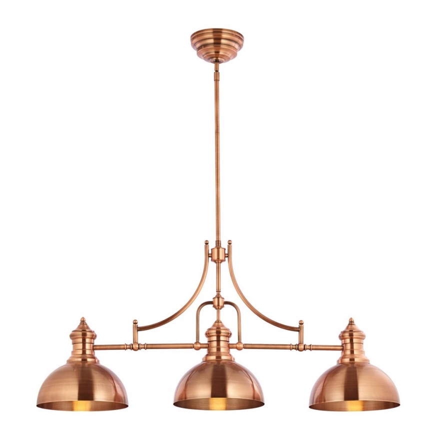 Jupiter 1791 - PT3 - Loftlampe på stang PLATINO 3xE27/60W/230V kobber