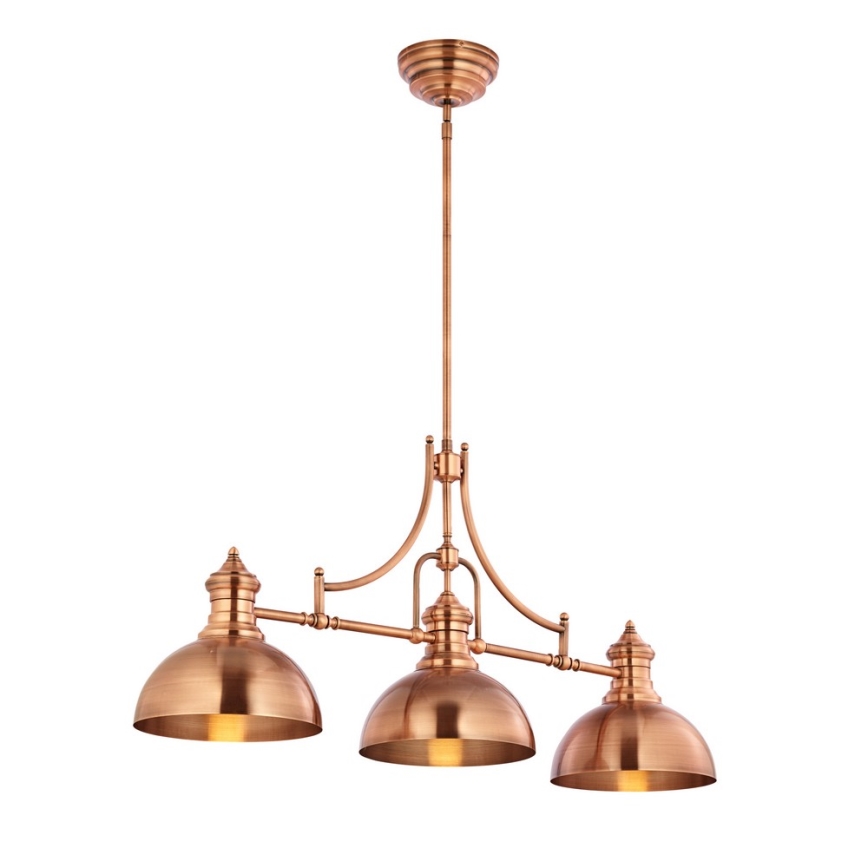 Jupiter 1791 - PT3 - Loftlampe på stang PLATINO 3xE27/60W/230V kobber