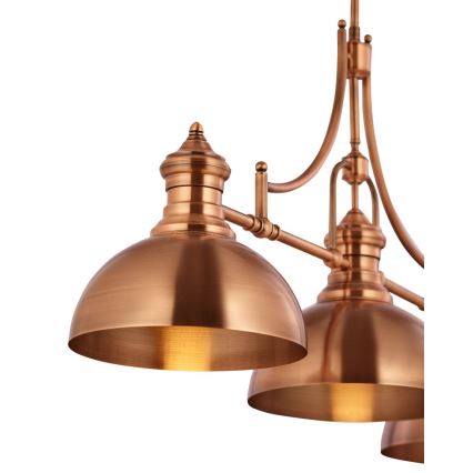 Jupiter 1791 - PT3 - Loftlampe på stang PLATINO 3xE27/60W/230V kobber