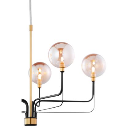 Jupiter 1886 - Pendel på wire ERIS 5xG9/14W/230V guld/sort/røgfarvet beige