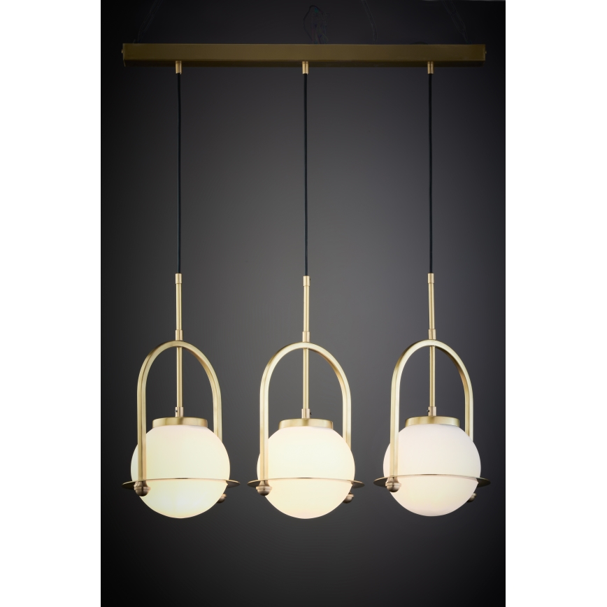 Jupiter 1917 - ROSSO pendel på wire 3xE27/15W/230V guldfarvet