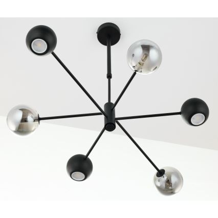 Jupiter 1974 - Pendellampe MOKA 3xGU10/10W/230V + 3xG9/10W/230V sort/skinnende krom