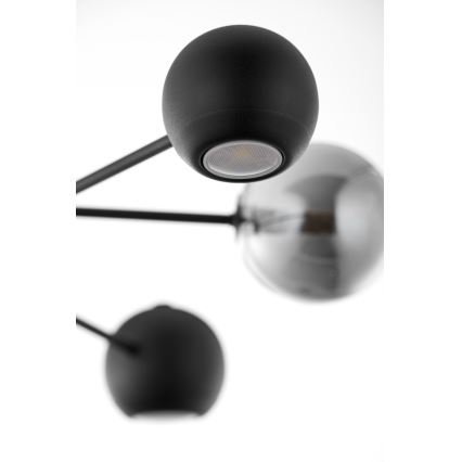 Jupiter 1974 - Pendellampe MOKA 3xGU10/10W/230V + 3xG9/10W/230V sort/skinnende krom