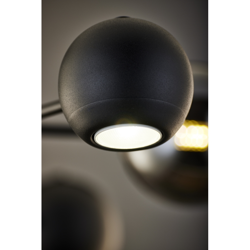Jupiter 1974 - Pendellampe MOKA 3xGU10/10W/230V + 3xG9/10W/230V sort/skinnende krom