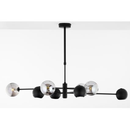 Jupiter 1975 - Pendellampe MOKA 4xGU10/10W/230V + 4xG9/10W/230V sort/skinnende krom