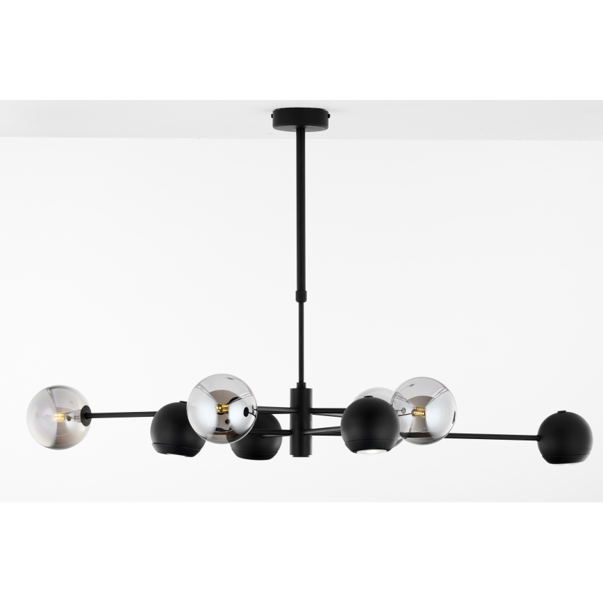 Jupiter 1975 - Pendellampe MOKA 4xGU10/10W/230V + 4xG9/10W/230V sort/skinnende krom