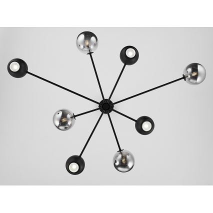 Jupiter 1975 - Pendellampe MOKA 4xGU10/10W/230V + 4xG9/10W/230V sort/skinnende krom